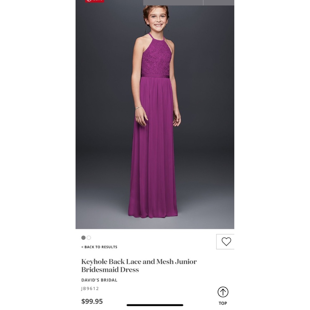 David’s bridal Jr Bridesmaid dress